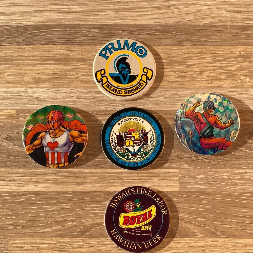 Primo beer Hawaiian 90s pogs milk caps vintage Nostalgia